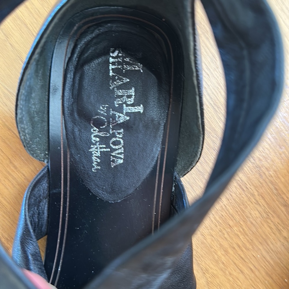 Cole Haan Maria Povo nwot black leather sandals 9 1/2 - Picture 5 of 5